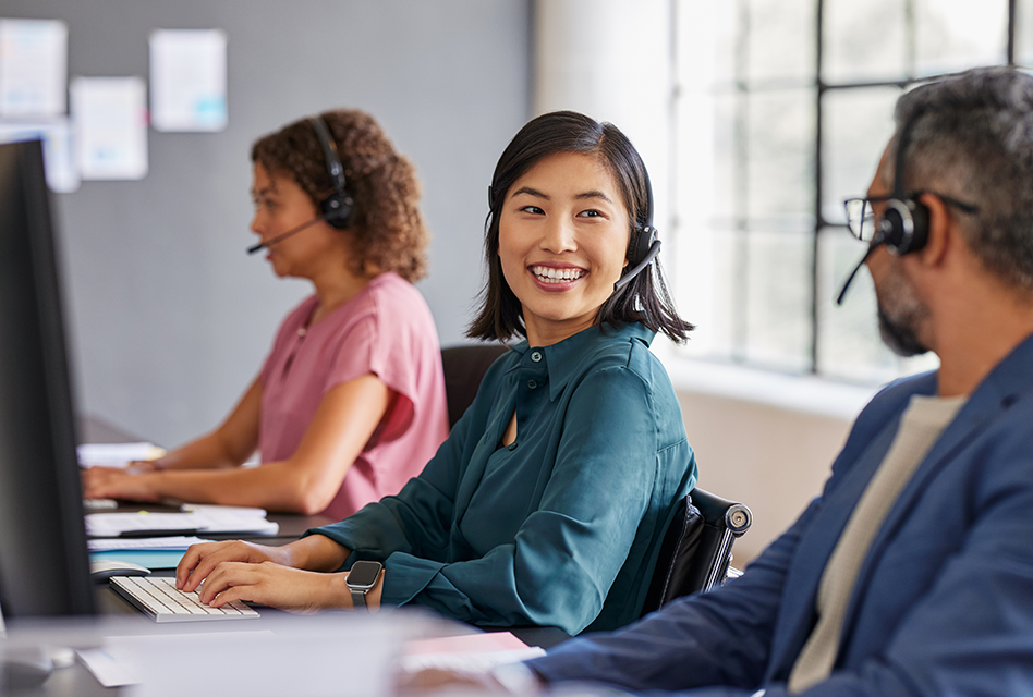Customer Service representatives chat to each other